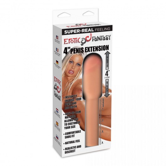 Телесная насадка для увеличения члена - 20 см. - Erotic Fantasy - в Арзамасе купить с доставкой
