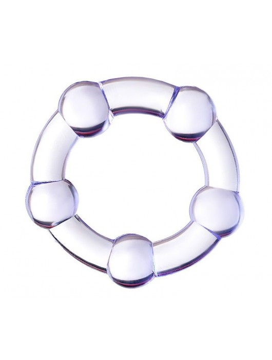 Фиолетовое эрекционное кольцо на пенис с бусинами - Штучки-дрючки - в Арзамасе купить с доставкой