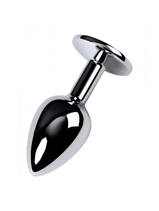 Серебристая конусовидная анальная пробка с фиолетовым кристаллом - 7 см. - ToyFa - купить с доставкой в Арзамасе