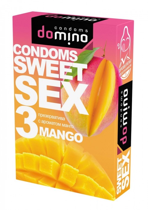 Презервативы для орального секса DOMINO Sweet Sex с ароматом манго - 3 шт. - Domino - купить с доставкой в Арзамасе