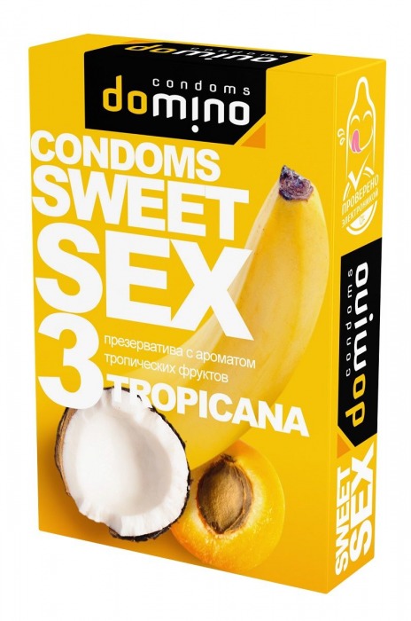 Презервативы для орального секса DOMINO Sweet Sex с ароматом тропических фруктов - 3 шт. - Domino - купить с доставкой в Арзамасе