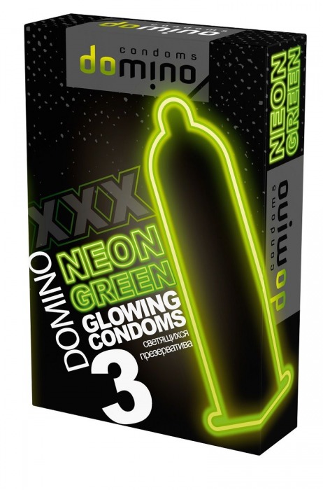 Презервативы DOMINO Neon Green со светящимся в темноте кончиком - 3 шт. - Domino - купить с доставкой в Арзамасе