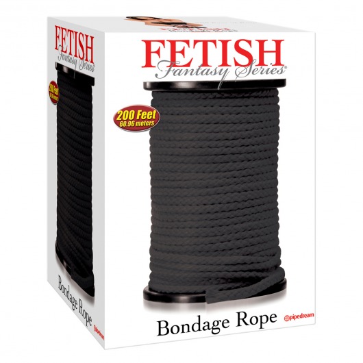 Черная веревка для связывания Bondage Rope - 60,9 м. - Pipedream - купить с доставкой в Арзамасе