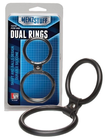 Чёрное двойное эрекционное кольцо Dual Rings Black - Dream Toys - в Арзамасе купить с доставкой