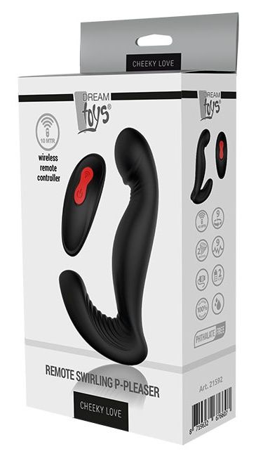Черный вибромассажер простаты SWIRLING P-PLEASER - Dream Toys - в Арзамасе купить с доставкой