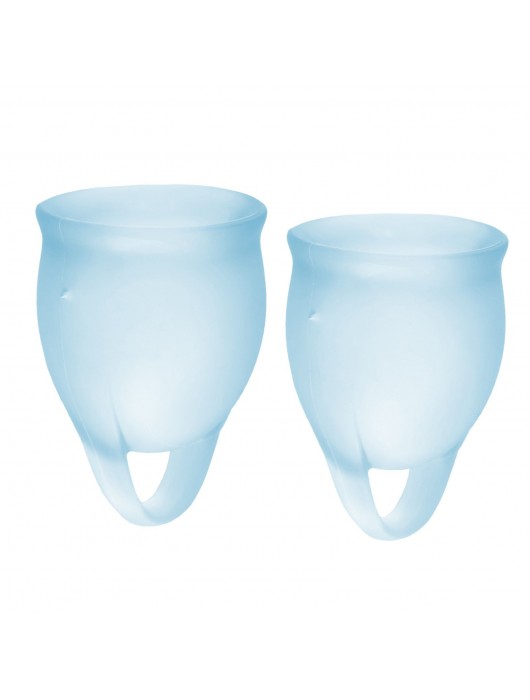 Набор голубых менструальных чаш Feel confident Menstrual Cup - Satisfyer - купить с доставкой в Арзамасе