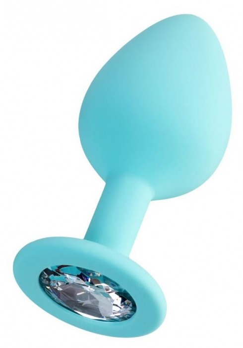 Мятная анальная втулка Brilliant с прозрачным кристаллом - 8 см. - ToyFa - купить с доставкой в Арзамасе