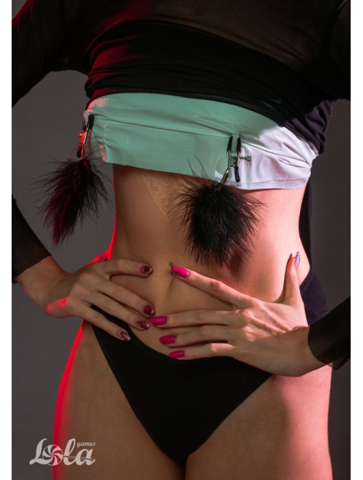 Зажимы на соски с черным пухом Euphoric - Lola Games - купить с доставкой в Арзамасе