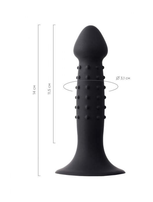 Черный анальный фаллоимитатор Spikn - 14 см. - A-toys