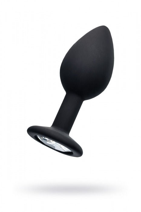 Черная анальная втулка с прозрачным стразом - 7,2 см. - POPO Pleasure - купить с доставкой в Арзамасе