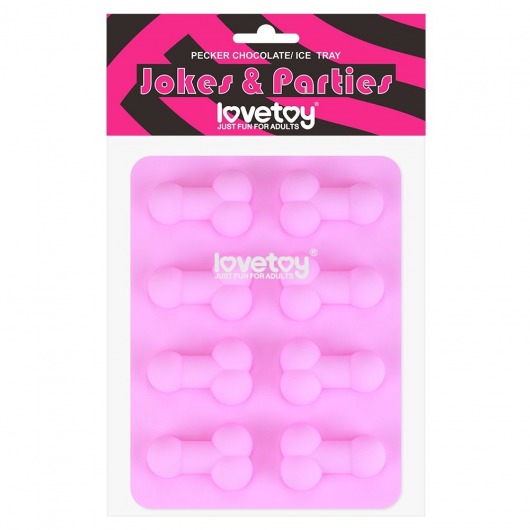 Розовая формочка для льда и шоколада Pecker Chocolate/Ice Tray - Lovetoy - купить с доставкой в Арзамасе