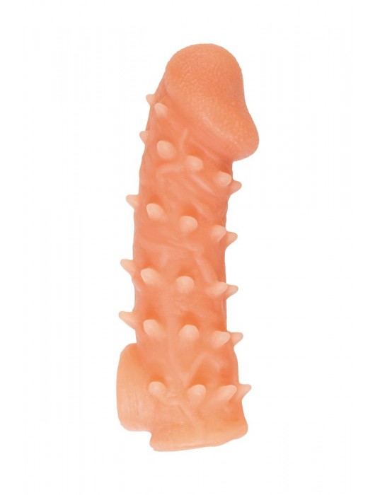 Телесная закрытая насадка с пупырышками Cock Sleeve Size L - 17,6 см. - KOKOS - в Арзамасе купить с доставкой