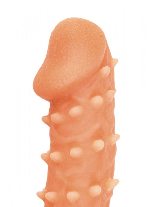 Телесная закрытая насадка с пупырышками Cock Sleeve Size L - 17,6 см. - KOKOS - в Арзамасе купить с доставкой