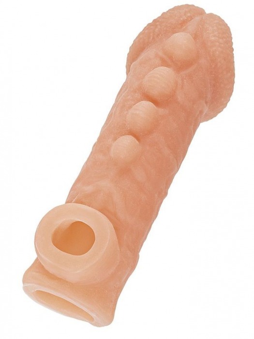 Телесная закрытая насадка с шишечками Cock Sleeve Size S - 13,8 см. - KOKOS - в Арзамасе купить с доставкой