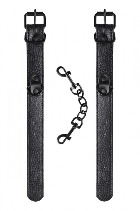 Узкие черные наручники на сцепке - ToyFa - купить с доставкой в Арзамасе