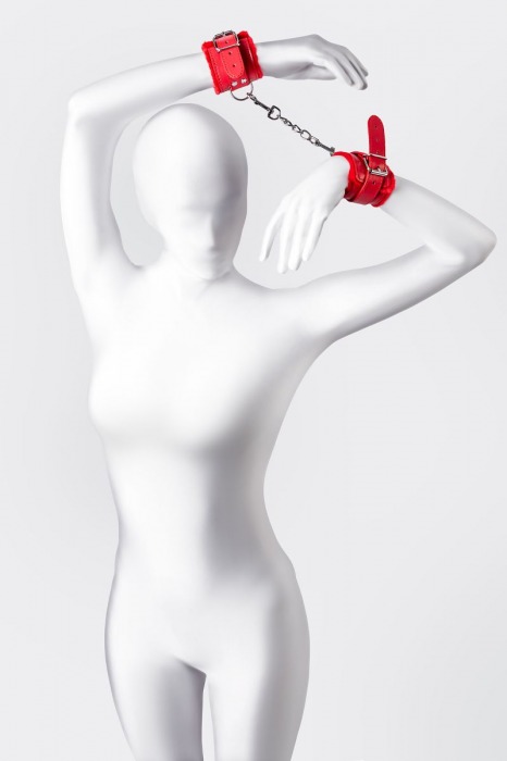 Красные наручники Anonymo из искусственной кожи - ToyFa - купить с доставкой в Арзамасе