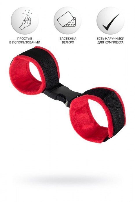 Красно-черные велюровые оковы Anonymo - ToyFa - купить с доставкой в Арзамасе