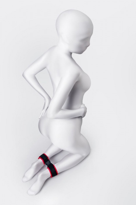 Красно-черные велюровые оковы Anonymo - ToyFa - купить с доставкой в Арзамасе