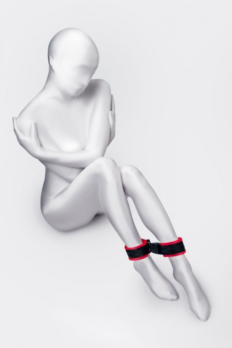 Красно-черные велюровые оковы Anonymo - ToyFa - купить с доставкой в Арзамасе