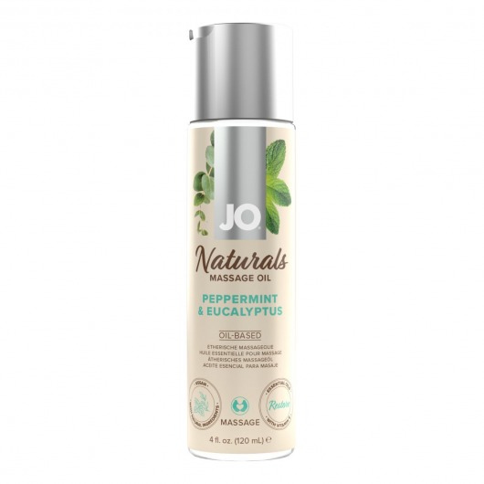 Массажное масло с ароматом перечной мяты и эвкалипта JO Naturals Peppermint   Eucalyptus - 120 мл. - System JO - купить с доставкой в Арзамасе