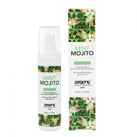 Разогревающее массажное масло с ароматом мохито Gourmet Mint Mojito - 50 мл. - Exsens - купить с доставкой в Арзамасе