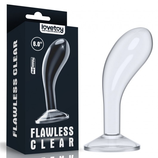 Прозрачный стимулятор простаты Flawless Clear Prostate Plug - 15 см. - Lovetoy - в Арзамасе купить с доставкой