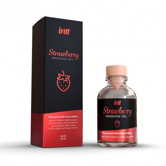 Массажный гель с ароматом клубники Strawberry - 30 мл. - INTT - купить с доставкой в Арзамасе