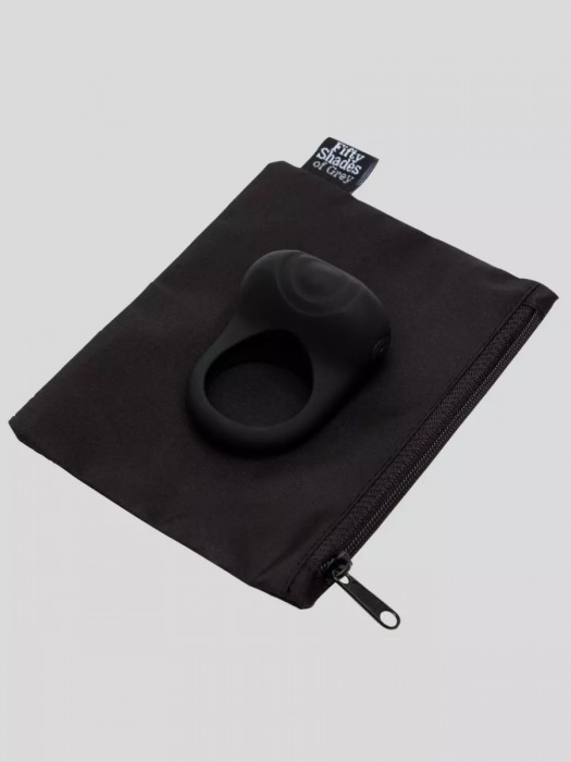 Черное эрекционное виброкольцо Sensation Rechargeable Vibrating Love Ring - Fifty Shades of Grey - в Арзамасе купить с доставкой