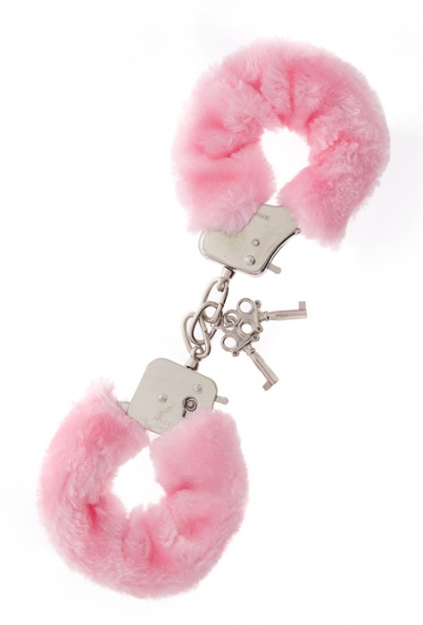 Металлические наручники с розовой меховой опушкой METAL HANDCUFF WITH PLUSH PINK - Dream Toys - купить с доставкой в Арзамасе