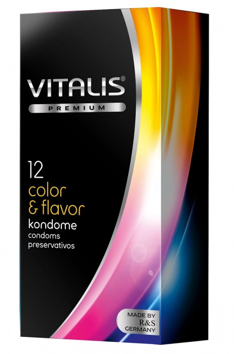 Цветные ароматизированные презервативы VITALIS PREMIUM color   flavor - 12 шт. - Vitalis - купить с доставкой в Арзамасе