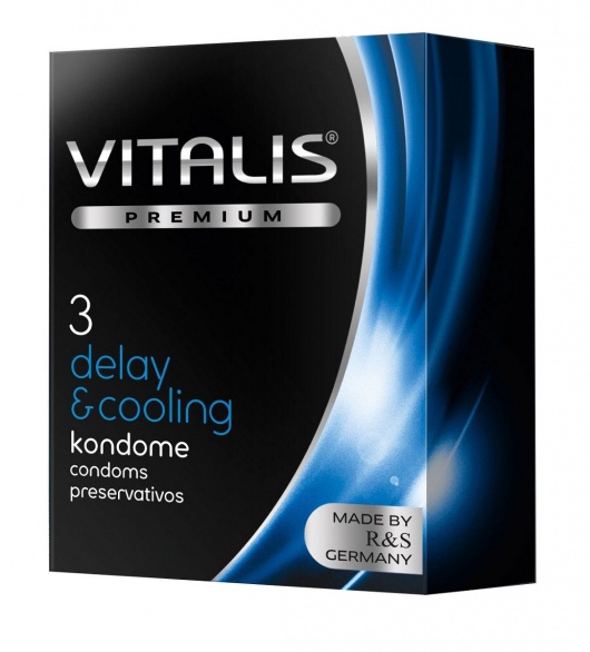 Презервативы VITALIS PREMIUM delay   cooling с охлаждающим эффектом - 3 шт. - Vitalis - купить с доставкой в Арзамасе