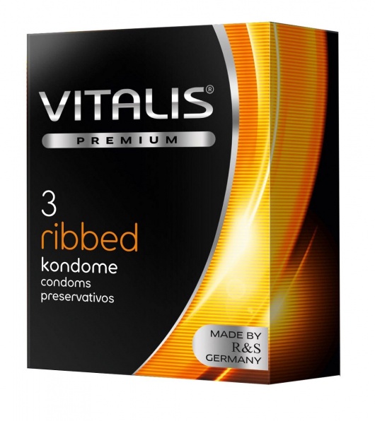 Ребристые презервативы VITALIS PREMIUM ribbed - 3 шт. - Vitalis - купить с доставкой в Арзамасе