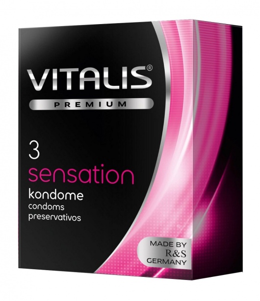 Презервативы с пупырышками и кольцами VITALIS PREMIUM sensation - 3 шт. - Vitalis - купить с доставкой в Арзамасе