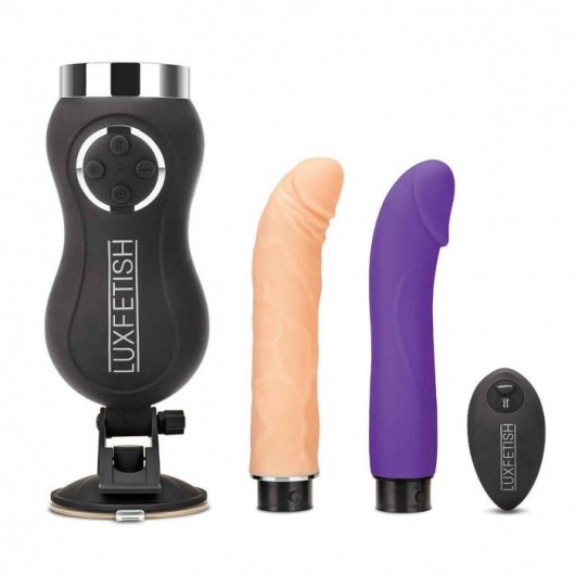 Портативная секс-машина Thrusting Compact Sex Machine c 2 насадками - Lux Fetish - купить с доставкой в Арзамасе