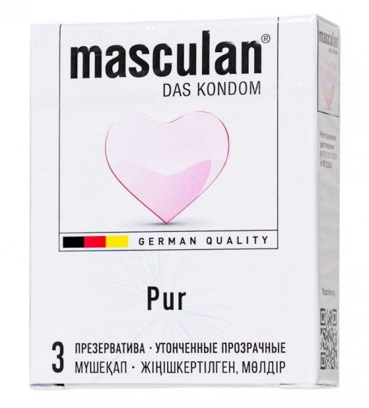 Супертонкие презервативы Masculan Pur - 3 шт. - Masculan - купить с доставкой в Арзамасе