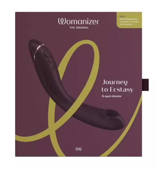 Сливовый стимулятор G-точки Womanizer OG c технологией Pleasure Air и вибрацией - 17,7 см. - Womanizer