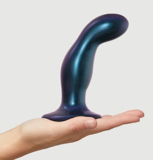 Темно-синяя насадка Strap-On-Me Dildo Plug Snaky size M - Strap-on-me - купить с доставкой в Арзамасе