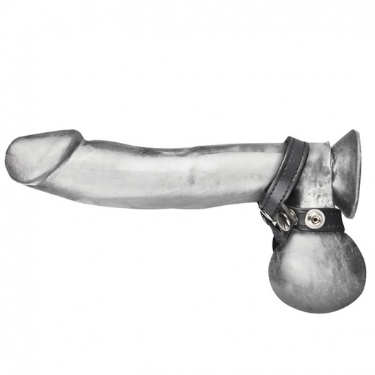 Разделитель мошонки из искусственной кожи на клепках 8 STYLE BALL DIVIDER - BlueLine - купить с доставкой в Арзамасе