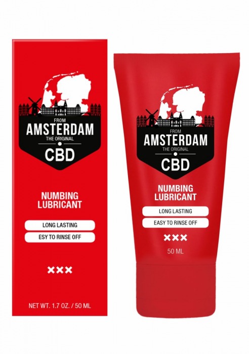 Пролонгирующий лубрикант Numbing CBD from Amsterdam - 50 мл. - Shots Media BV - купить с доставкой в Арзамасе