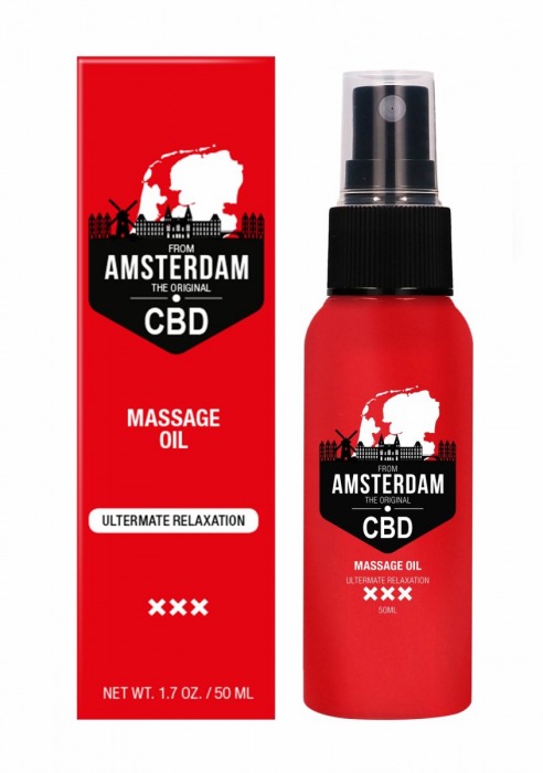 Стимулирующее массажное масло CBD from Amsterdam Massage Oil - 50 мл. - Shots Media BV - купить с доставкой в Арзамасе