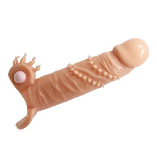 Телесная удлиняющая вибронасадка Penis Sleeve Connor - 17 см. - Baile - в Арзамасе купить с доставкой