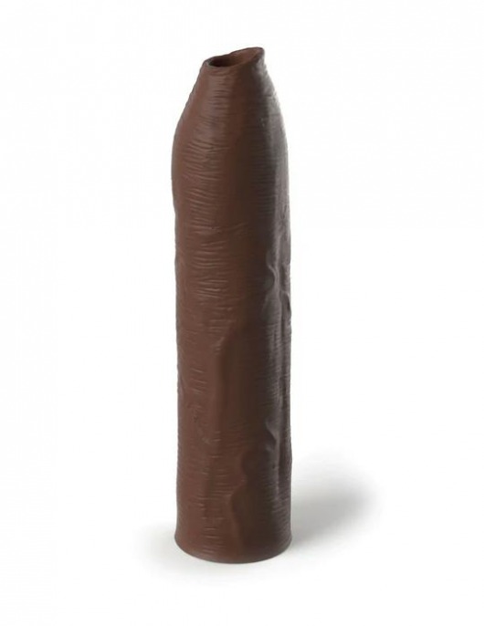 Коричневая насадка-удлинитель Uncut Silicone Penis Enhancer - 17,8 см. - Pipedream - в Арзамасе купить с доставкой