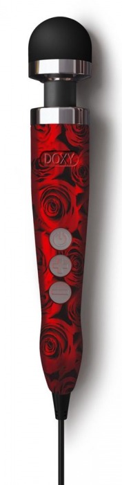 Жезловый вибратор Doxy Number 3 с розами - 28 см. - Doxy