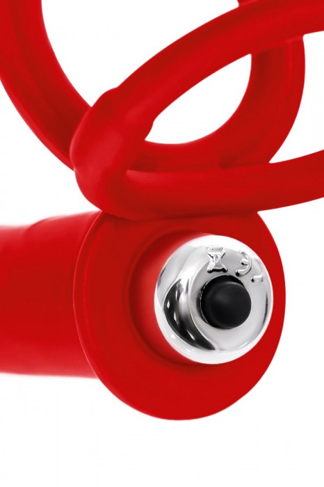 Красная насадка на пенис для двойного проникновения - 19 см. - ToyFa - купить с доставкой в Арзамасе