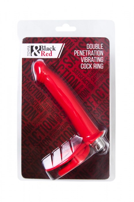 Красная насадка на пенис для двойного проникновения - 19 см. - ToyFa - купить с доставкой в Арзамасе