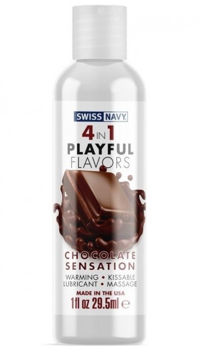 Массажный гель 4-в-1 Chocolate Sensation с ароматом шоколада - 29,5 мл. - Swiss navy - купить с доставкой в Арзамасе