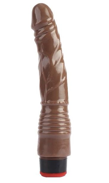 Коричневый вибратор-реалистик 8.8 Vibrating Dildo - 21,5 см. - CNT