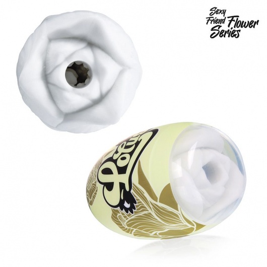 Белый нереалистичный мастурбатор в форме бутона цветка Lotus - 1137 - в Арзамасе купить с доставкой