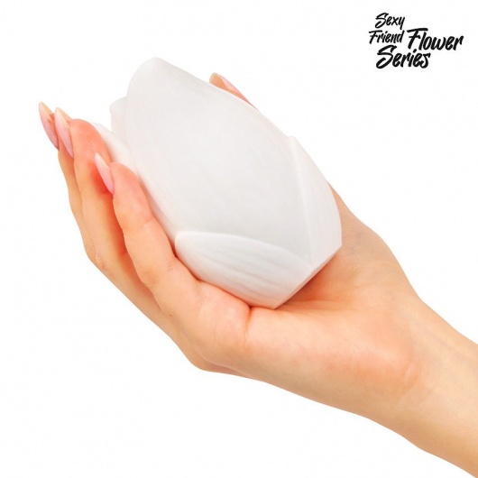 Белый нереалистичный мастурбатор в форме бутона цветка Lotus - 1137 - в Арзамасе купить с доставкой