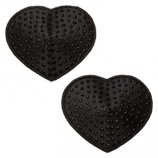 Черные пэстисы в форме сердечек Heart Pasties - California Exotic Novelties - купить с доставкой в Арзамасе